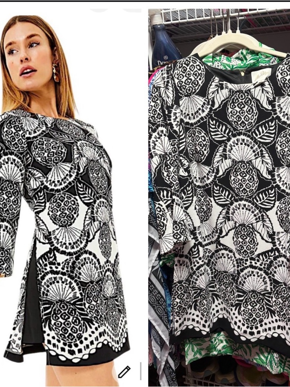 Lilly Pulitzer annwynn romper Black & White Patterned Women's